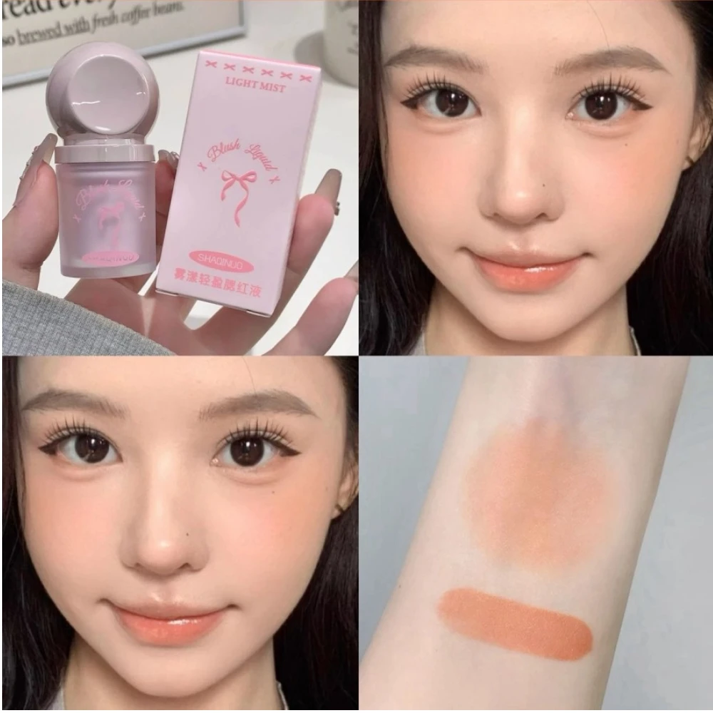 Grande tête d'éponge doux mat liquide Blush naturel durable éclaircir Contour du visage fard à joues teinte blanchissant le teint de la peau maquillage Rouge