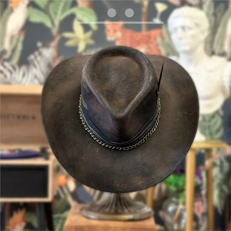 A woolen felt hat with webbing