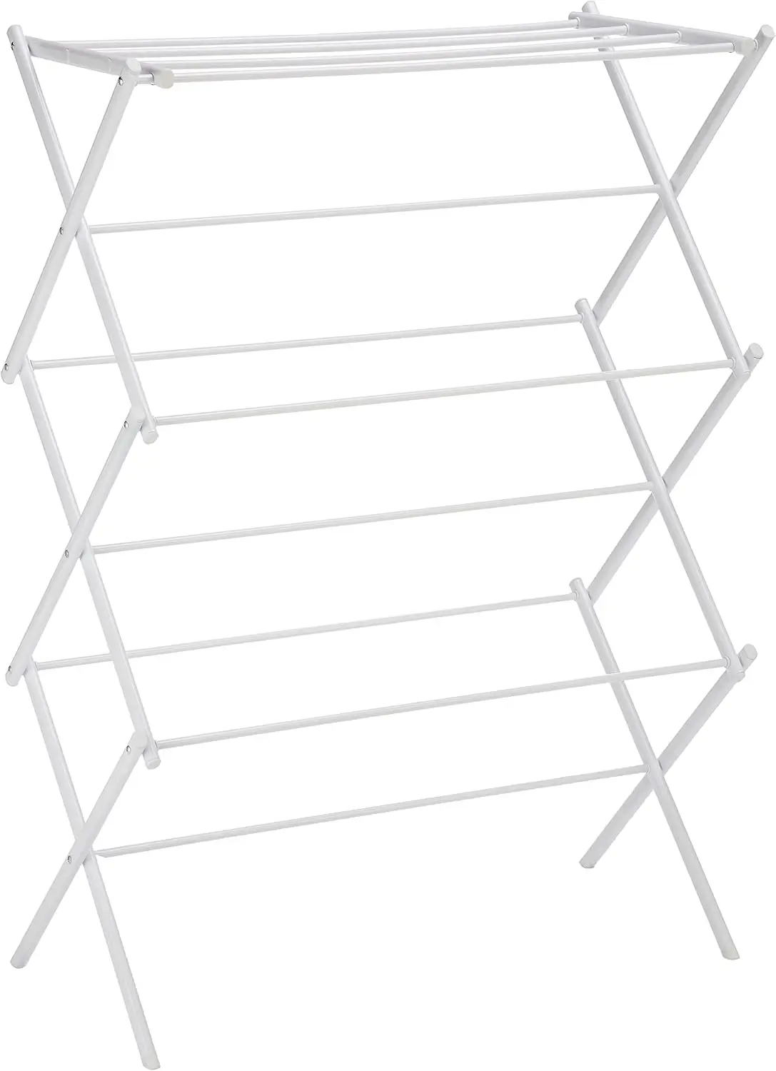 

Basics Foldable Portable Laundry Rack for Air Drying Clothing, Indoor Outdoor Use - 14.5' D x 29.5' W x 41.8' H, White