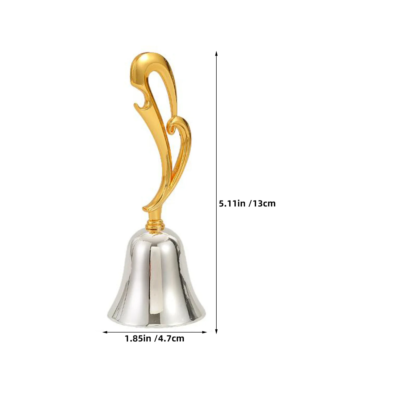 Elegant Hand Bells for Adults - Gold Handle Zinc Alloy Metal Call Bell Loud Ringing Service Desk Bell for Restaurant Hotel