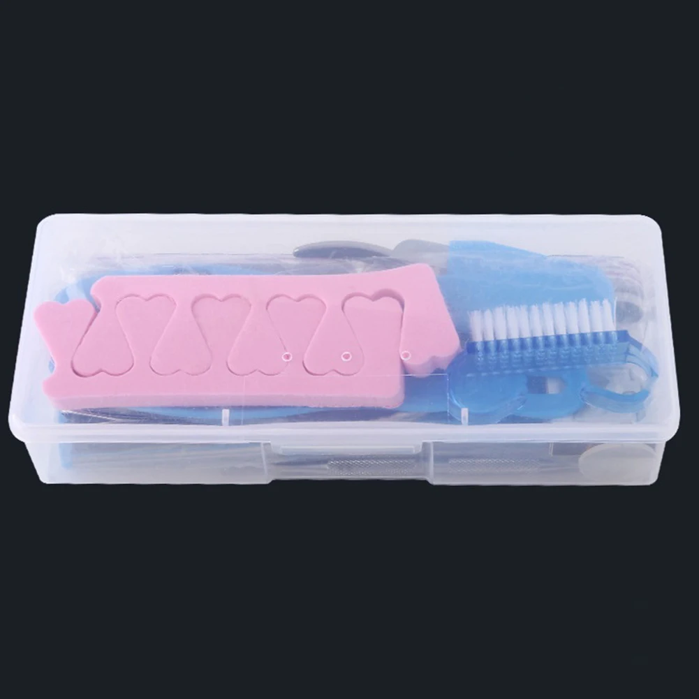 Nail Tool Box Nails Storage Box Storage Box Organizer Container 18.8*7*3cm Blue White Yellow Nail Salon Storage Box