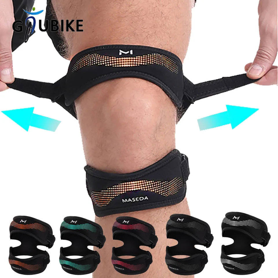 GTUBIKE 1PCS Upgraded With Double Patella Straps Anti Slip Silicone Sports Knee Pads That Are Adjustable,Stable,Shock-Absorbing