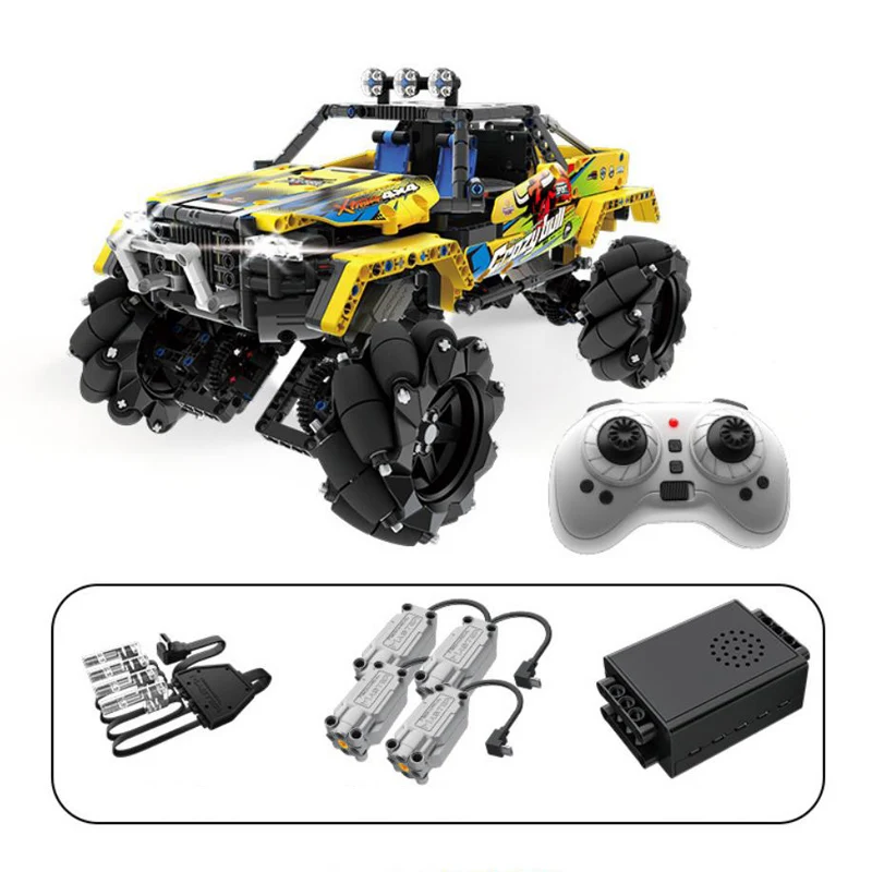 Technical Building Block Stunt Drift  4WD Off-road Vehicle Radio 2.4ghz Remote Control Car Orv Mecanum Wheel Rc Toy With Light