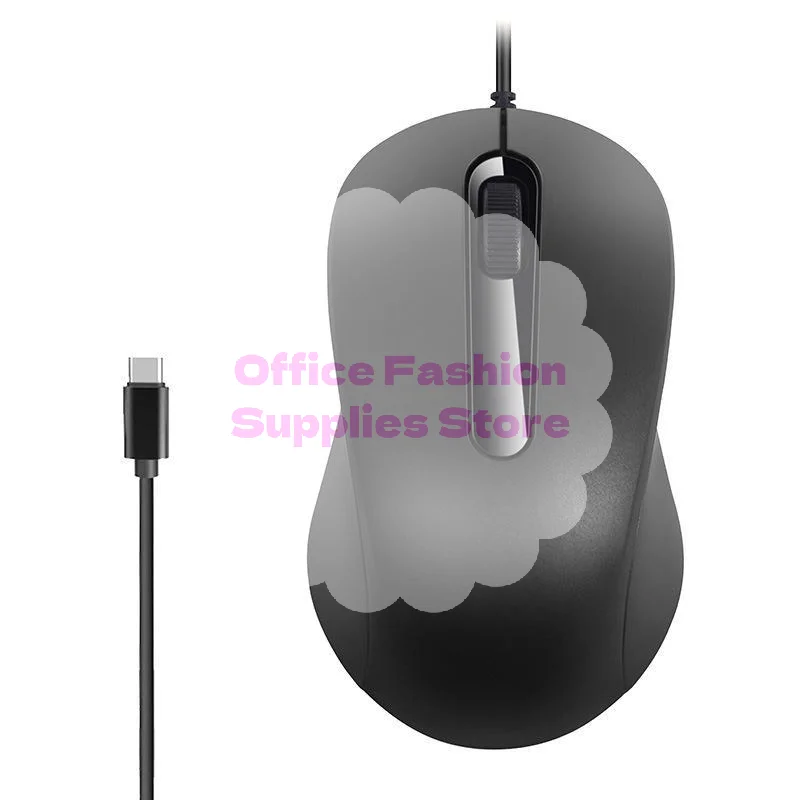 USB C Wired Mouse Silent Click 1000DPI Type-C Mouse For Laptop/Tablet/Phone Compatible With /Windows/Android Plug And Play
