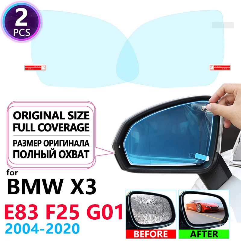 Full Cover Anti Fog Rainproof Film Rearview Mirror Films for BMW X3 E83 F25 G01 2004~2020 Car Accessories 2006 2011 2014 2018