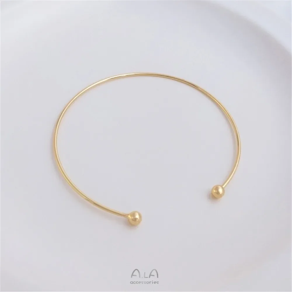 14K gold bag color protection fine screw wringing Bracelet DIY manual bead hanging pendant hand made accessory open Bracelet