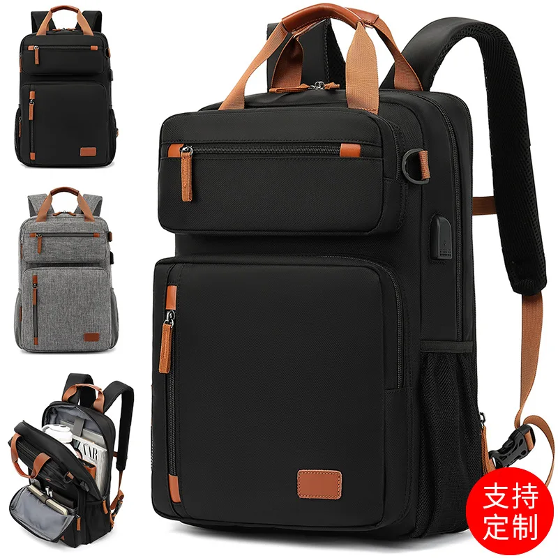 Men's Casual Backpack,Travel Bag with Convertible Crossbody Laptop Design,Multifunctional for Commute,Work & Weekend