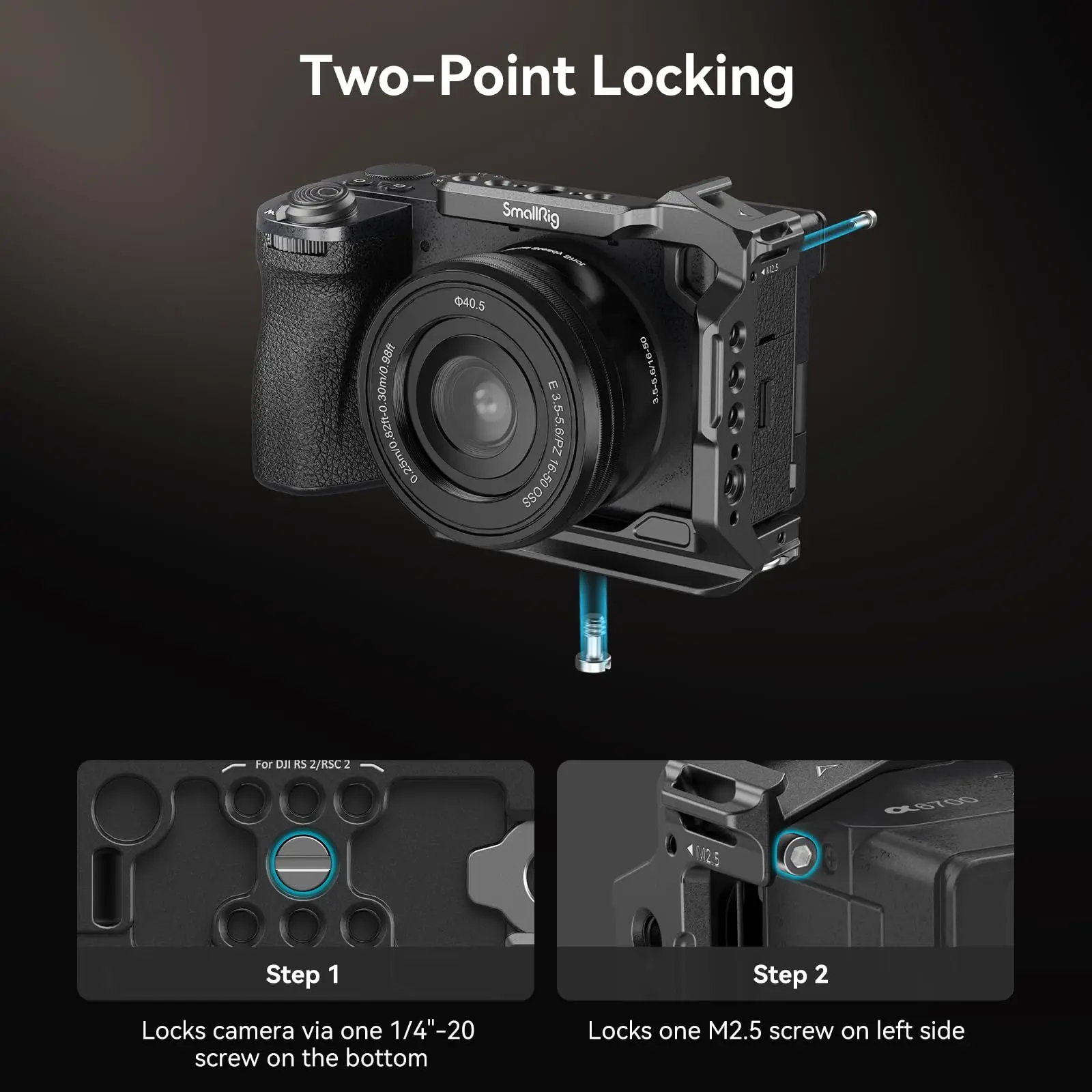 SmallRig Half Cage for Sony Alpha 6700/6600/6500/6400 Built-in Quick Release Plate for Arca-Type Camera Cage w Shoe Mount -4337