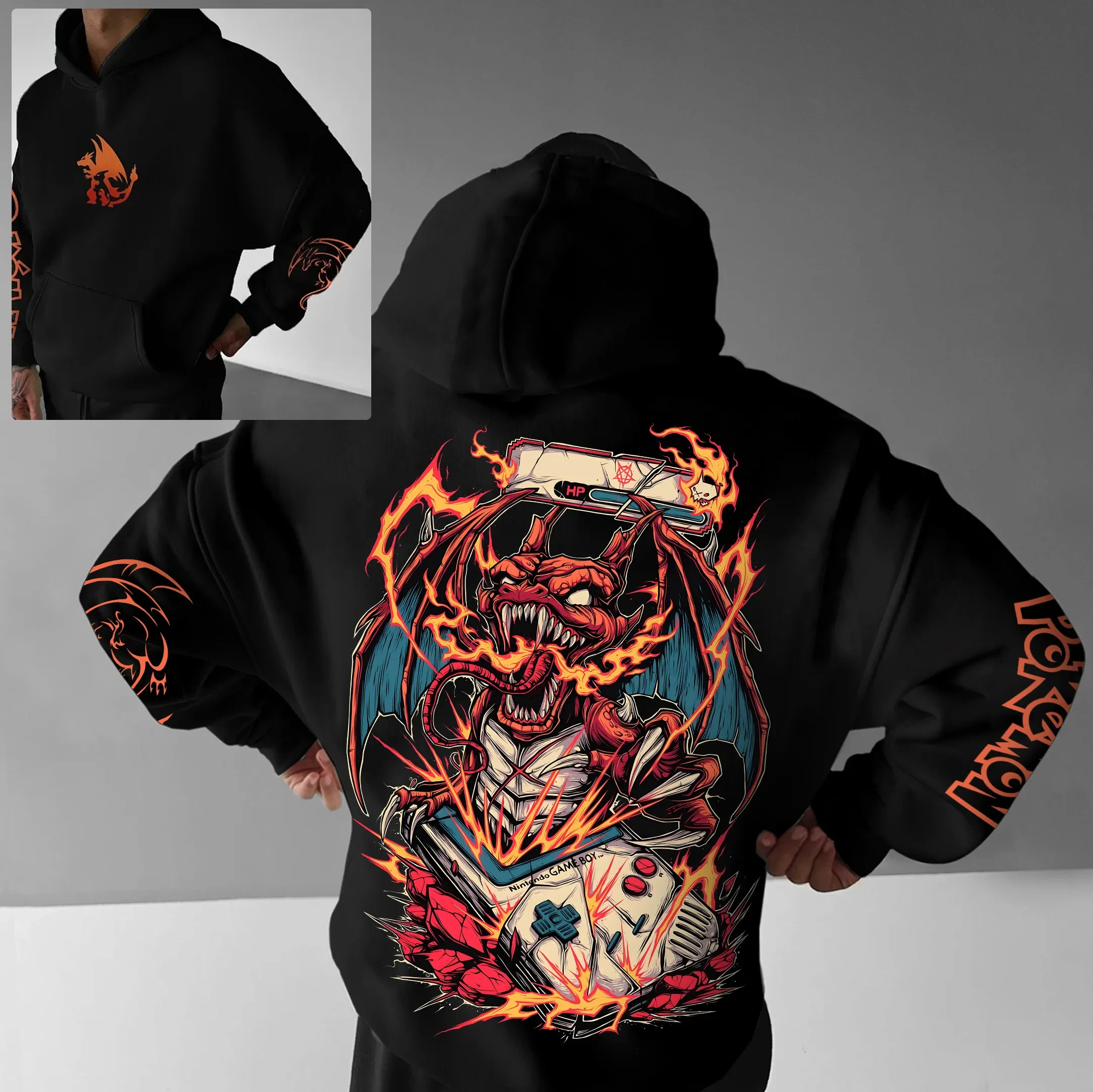 

Men and Women Adult Children Pokemon Pikachu Fall Shoulder Coat Loose Cover Meat Hoodie Spring and Autumn Animation Style Top