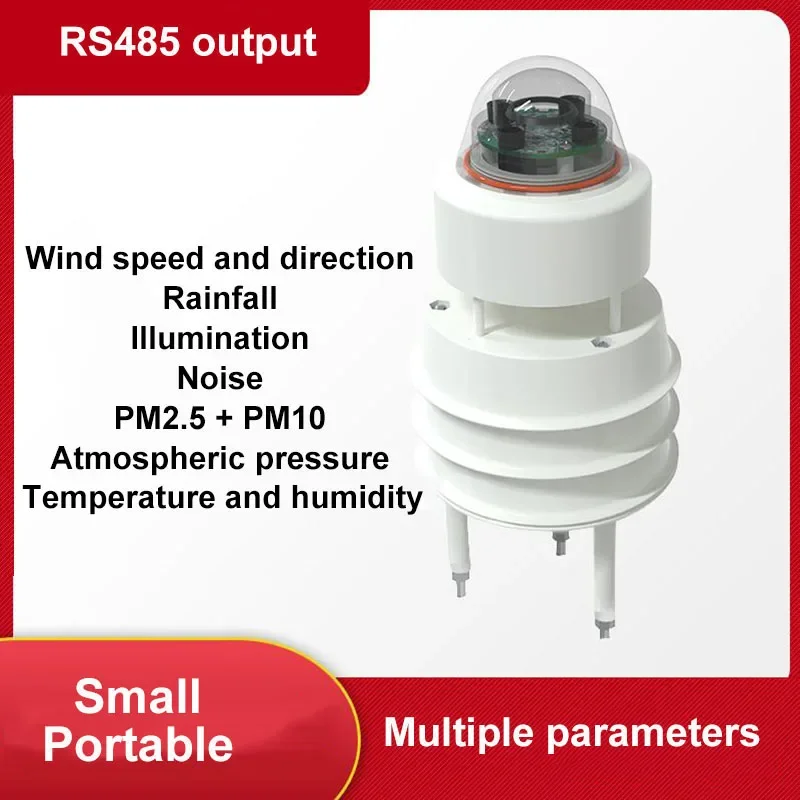 Ultrasonic wind direction anemometer environmental sensor integrated temperature humidity meteorological Rain instrument RS485