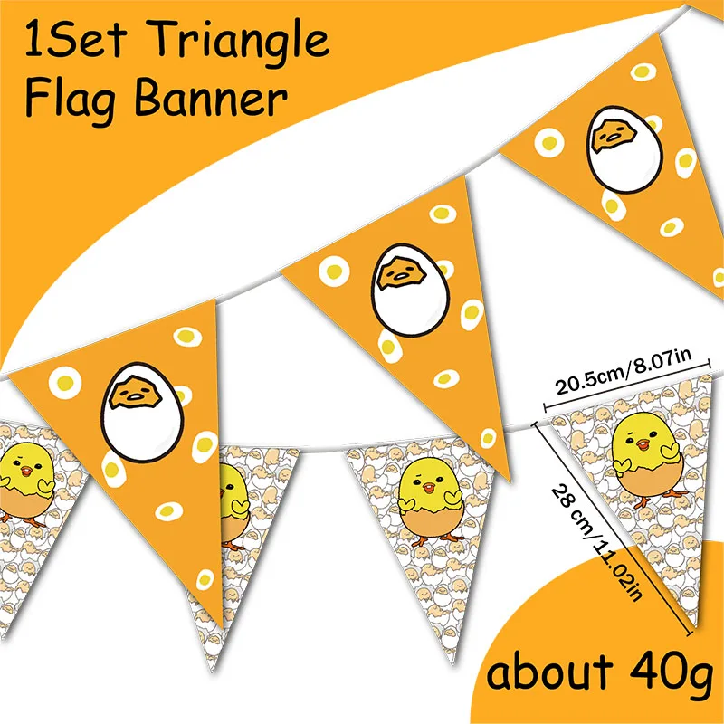 Gudetama An Eggcellent Adventure Theme Disposable Party Decoration Supplie Banner Tablecloth Napkin Kids Toy Packing Baby Shower