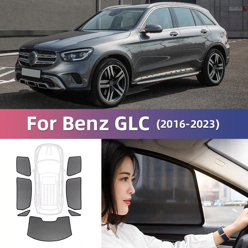 For Mercedes Benz GLC 2016-2023 200 300 Sun Shade Car Sun Visor Front Windshield Curtains Summer Window Sunshade