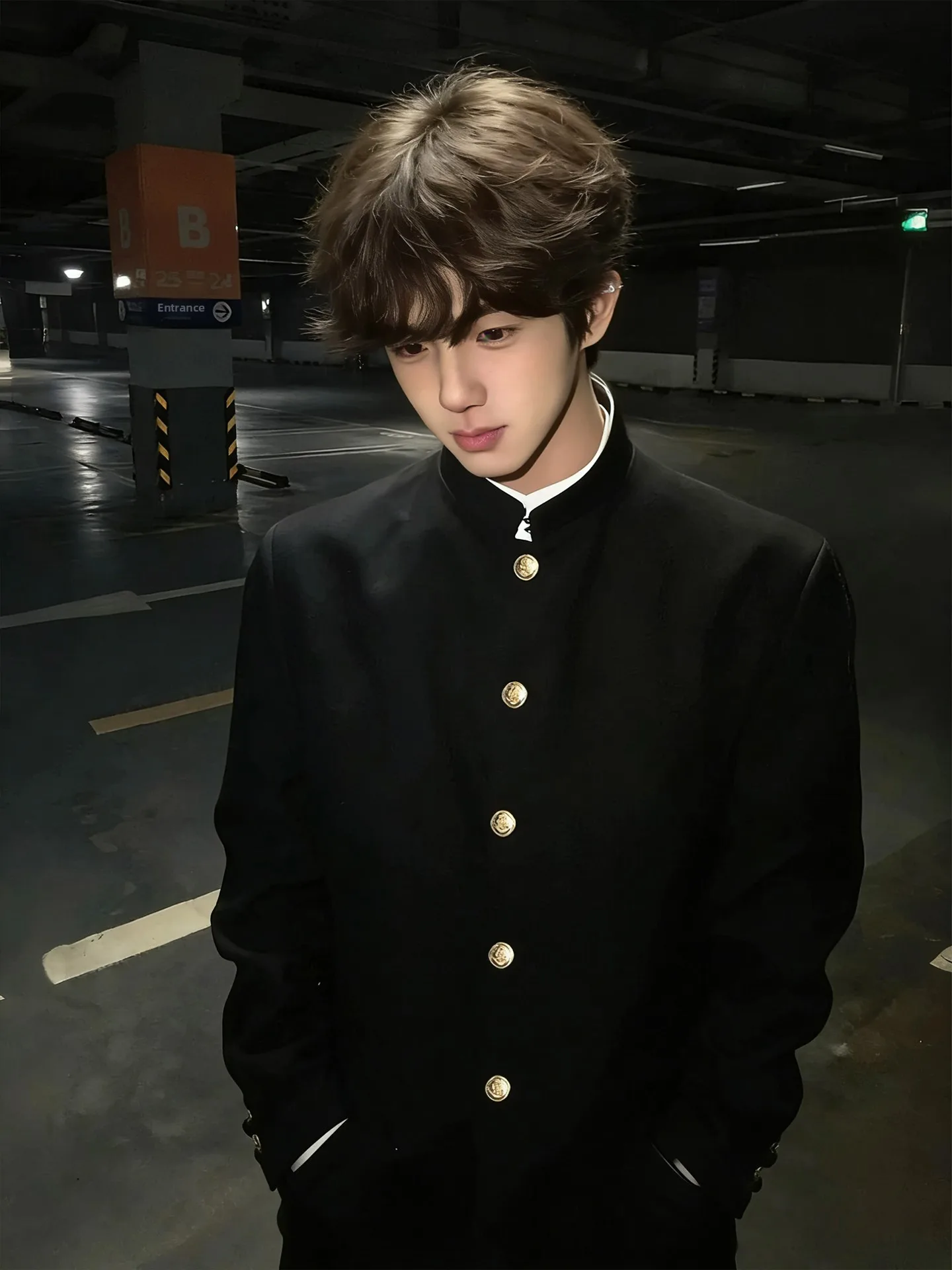 

Youthful Standard Fit Youth Suit Jacket for Men And Women with Button Decoration And Stand Collar All Seasons Polyester Fiber