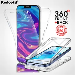 360 Degree Clear Full Cover Case For iPhone 13 12 11 Pro Max Mini X XS XR 6 S 7 8 Plus SE2020 Shockproof Soft TPU Plastic Coque