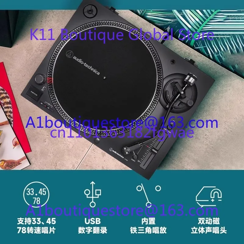 AT-LP120XBT-USB Tocadiscos de accionamiento directo Bluetooth 5.0 Reproductor de discos Reproductor de discos de vinilo Gramófono