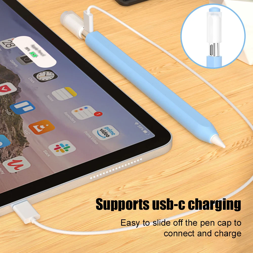 2026 New Soft Silicone Protective Case Cover for Apple Pencil 3rd Gen USB-C Plain Color Stylus Sleeve for iPad Accessories