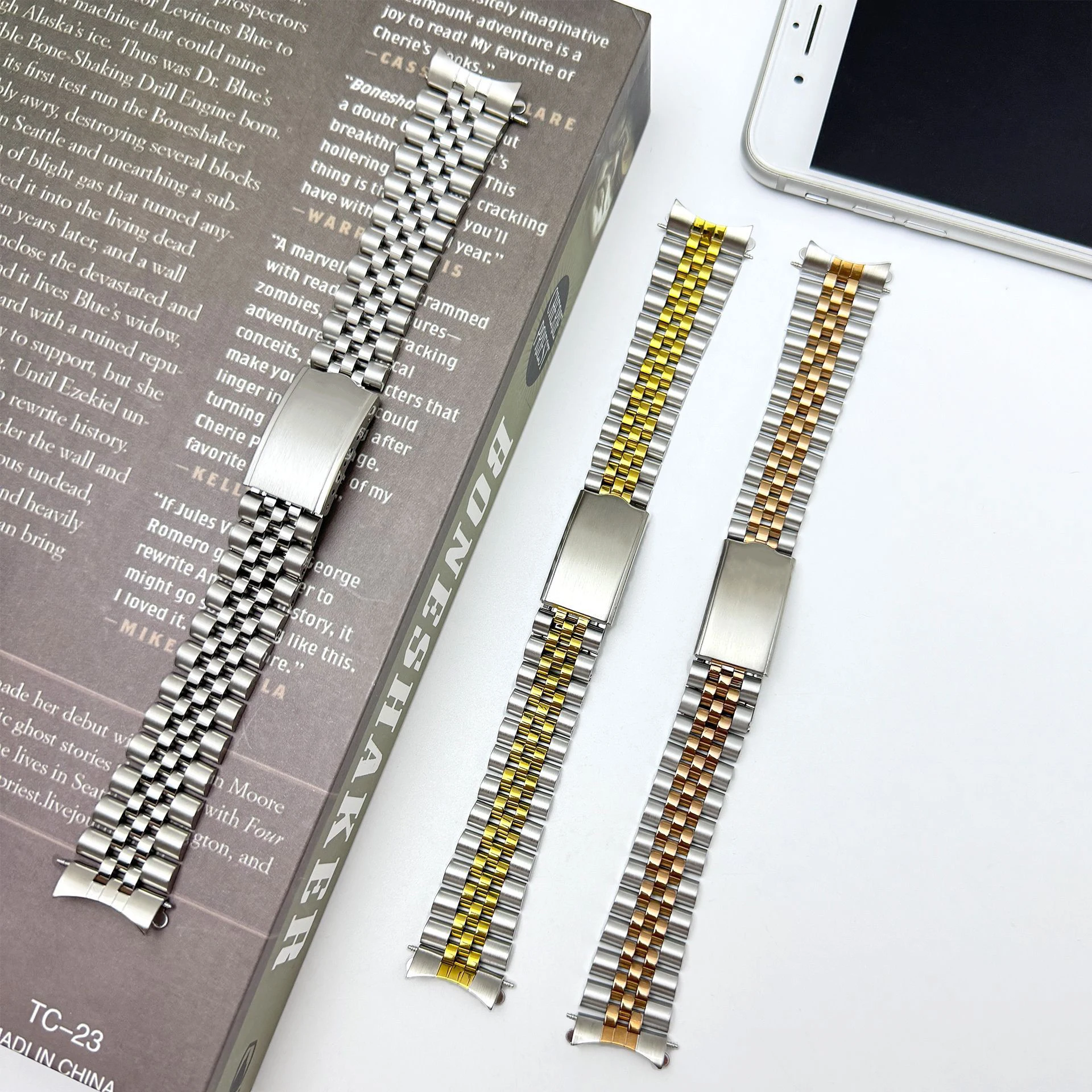 Curved End Watchband for Seiko Men's Women Strap Stainless Steel Universal Metal Bracelet Replacement Watch Chain 18 19 20 21mm