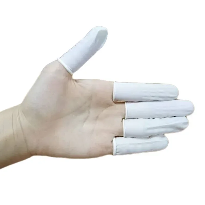 50/100PCS Finger Gloves Durable Natural Latex Anti-Static Finger Cots Practical Disposable Makeup Eyebrow Extension Glove