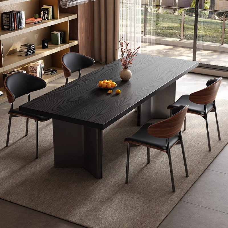 High Quality Classic Light Luxury Dining Table With Wooden Top Dining Room  French Retro Wooden Dinner Room  Set