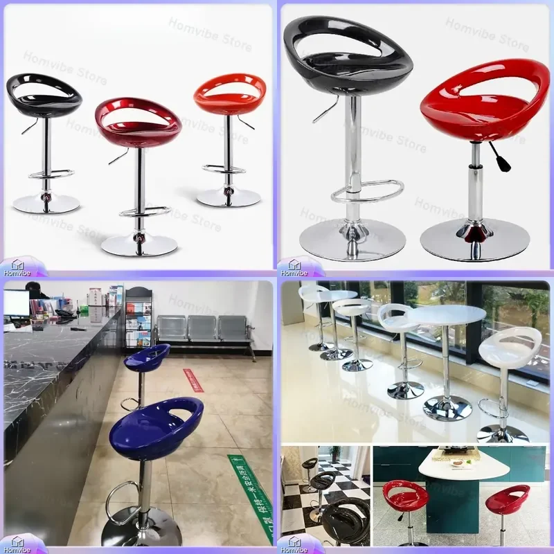 Adjustable Bar Stool with Backrest Swivel High Chair Modern Kitchen Counter Seat Ergonomic Home Office Computer Dining Chair