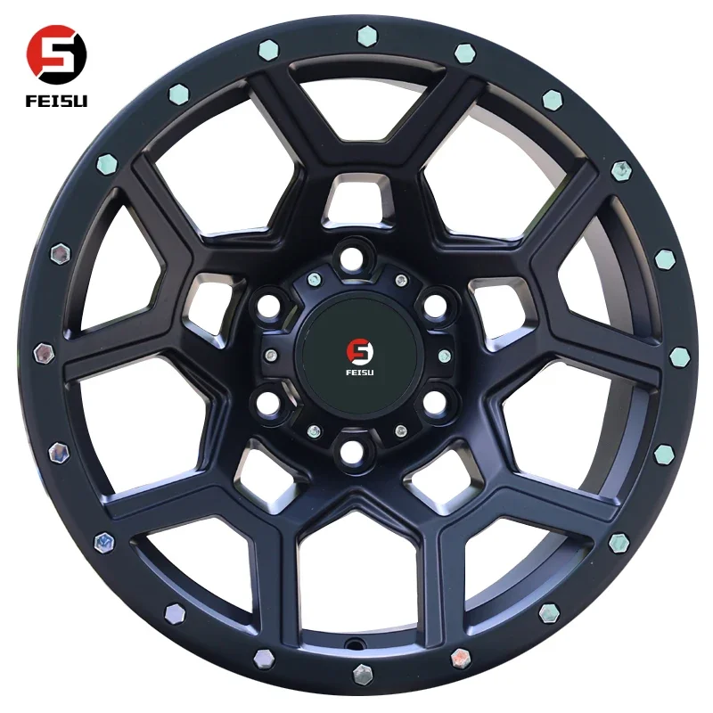 17 inch 6x139.7 mag wheel black designs made in China good quality alloy wheels for 4*4 off road car rims