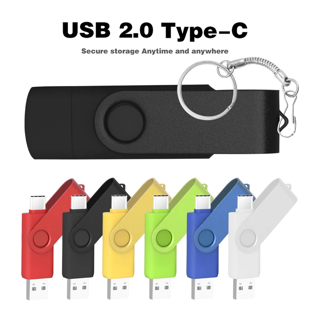 

Hot Sale USB flash drive type-C 64 GB 32 GB 16 GB 8 GB 4GB Pendrive Micro USB 2 IN 1 Memory Stick Waterproof pen drive Gifts