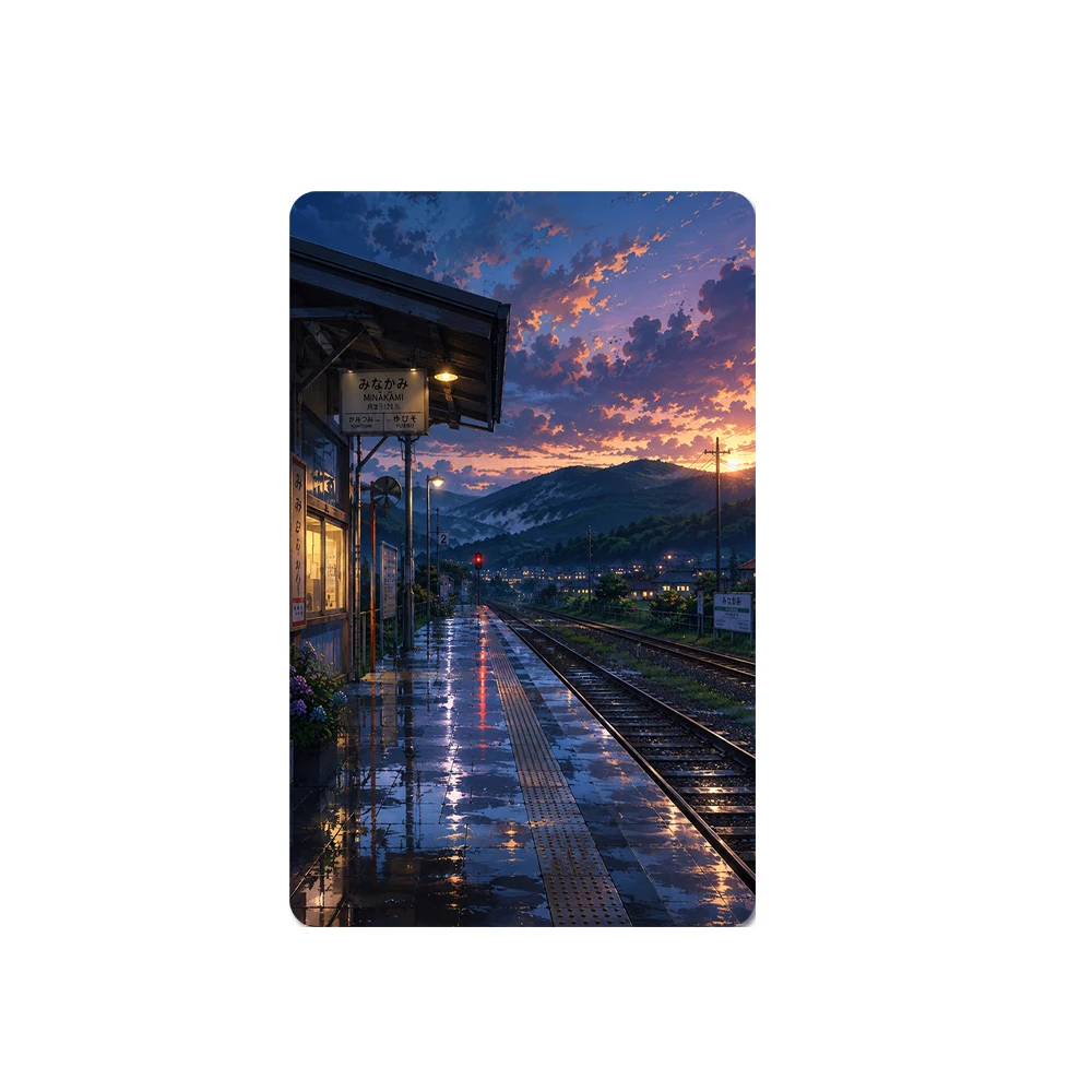 Scenic Card Skin Sticker for Bank Card Decorative Cover Japanese Style Landscape Design Waterproof Vinyl Sticker Easy Apply Card