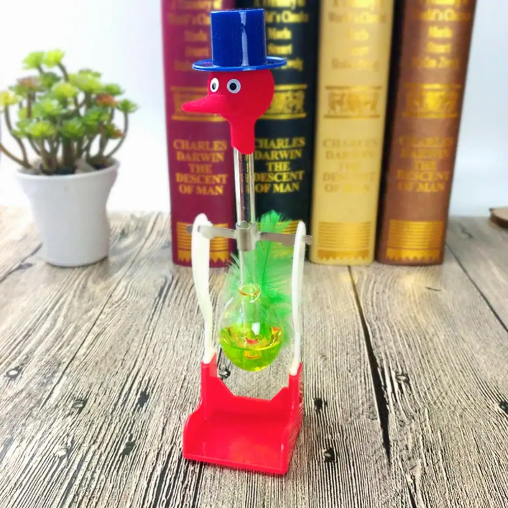 Creative Non-Stop Liquid Drinking Glass Lucky Bird Duck Bobbing Magic Prank Toy Balance Bird Drinking Water Bird Crafts Decor