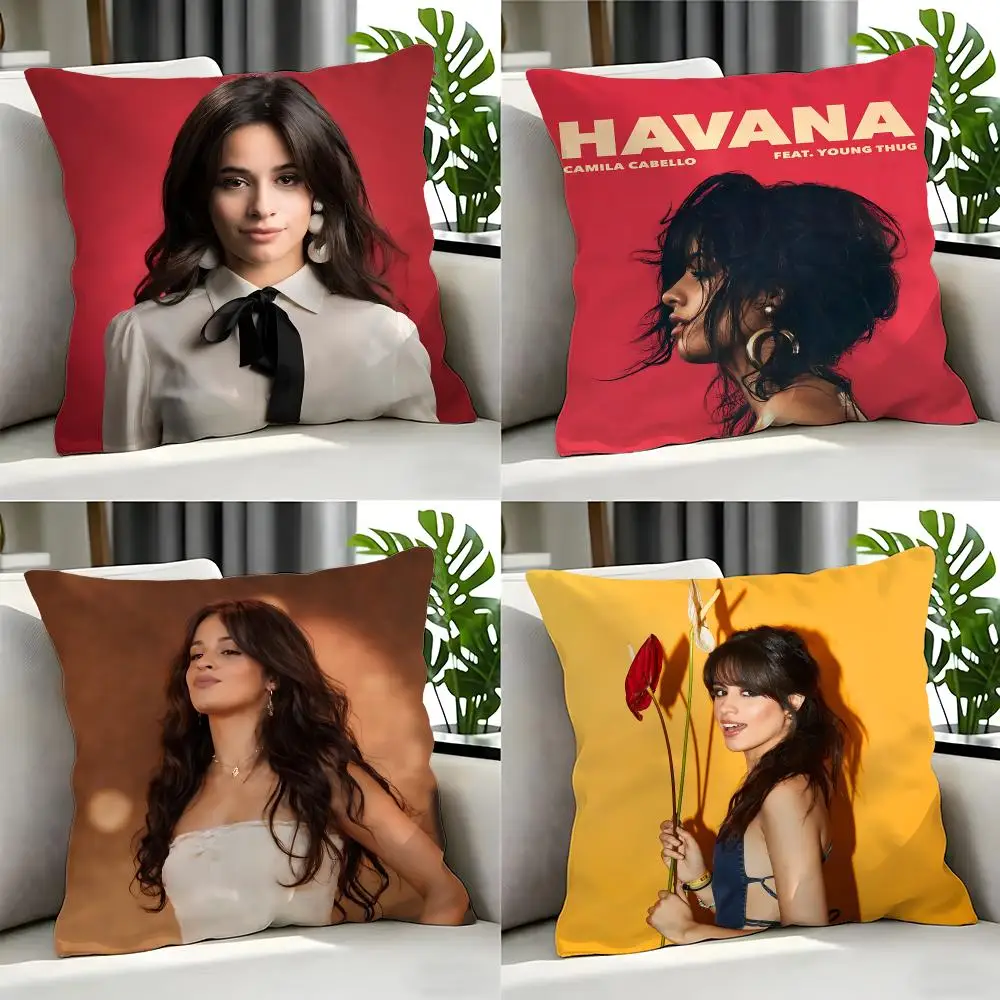 singer - Camila Cabello Cushion Cover Cushion Cover Set 4Pcs 50x50 45x45 40x40 Pillowcase Decorative Sofa Home Decor