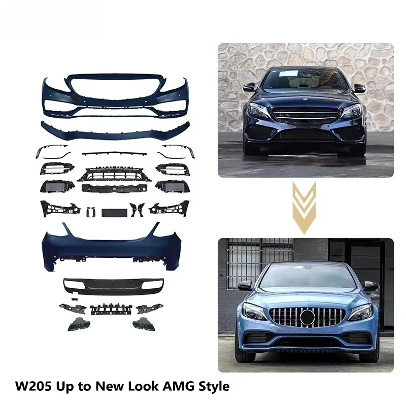 

Restart PP Car Exterior Body Kit for Benz W205 15-21 Upgrade to AMG Style | Fast Install | 100% Fitment