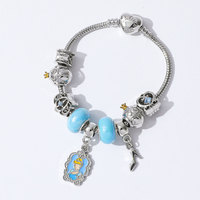 Disney Fashion Cartoon Cinderella Bracelet  Multi Element Beaded Love Jewelry Bracelet Accessories Daily Party Holiday Gift