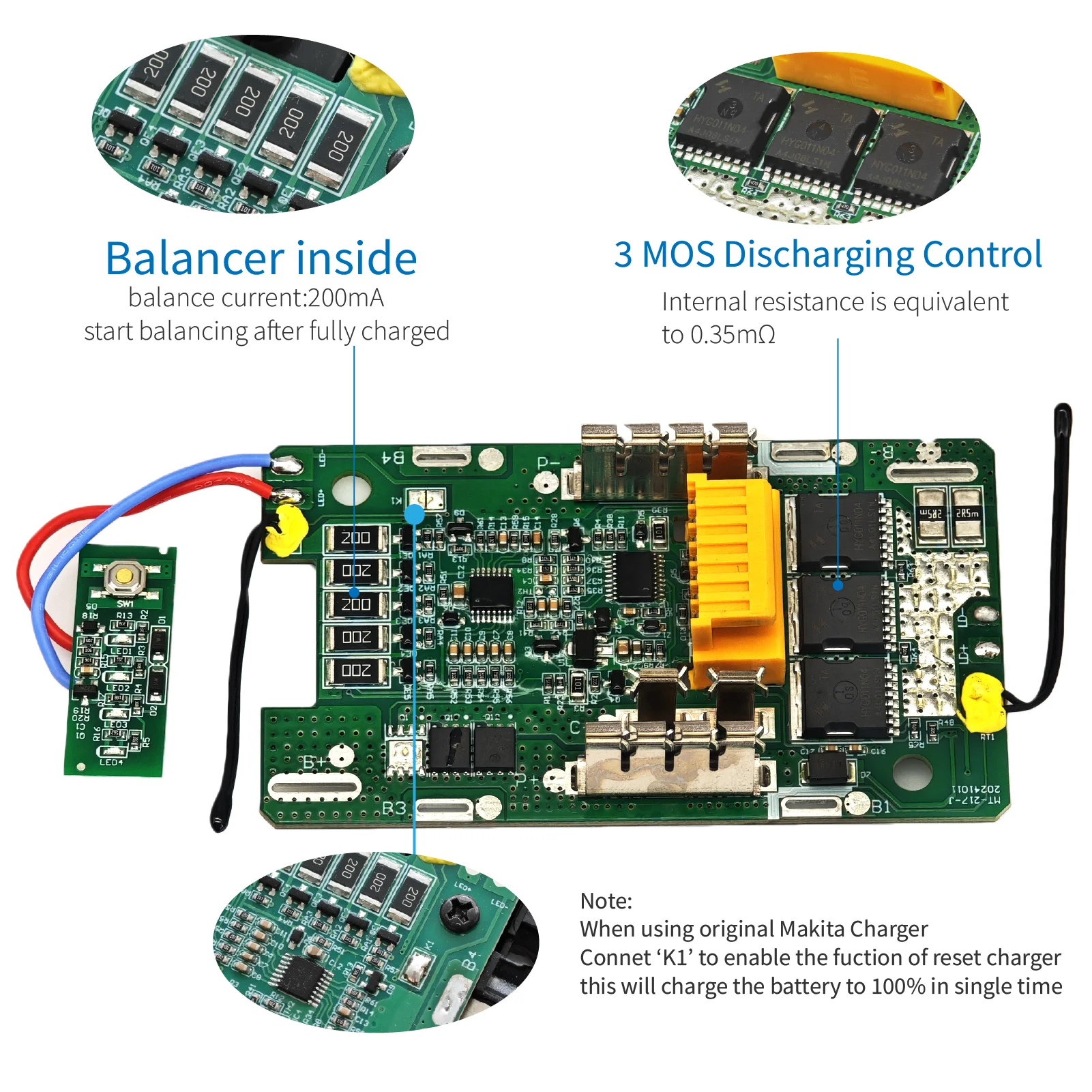 BL18120 Battery Case 15*21700 with Balancing function For Makita 