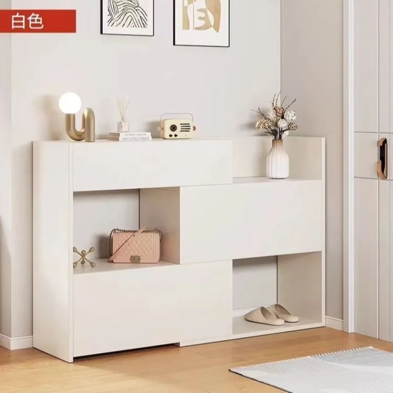 Installation-free Shoe Cabinet Drawer Living Room Hollow Balcony 2025 New Wall Retractable Multi-functional Shoe Cabinet