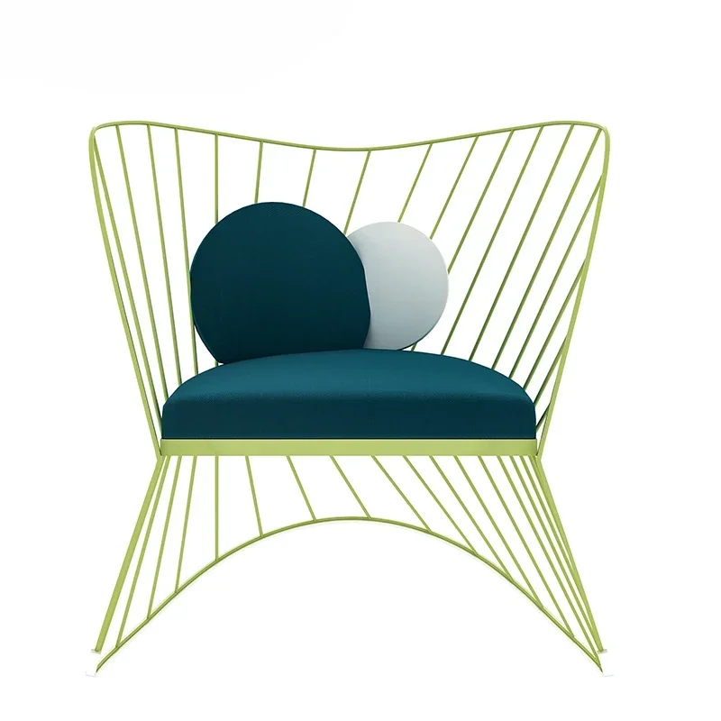 

l Современный садовый металлический стальной стул для отдыха, кожаный дешевый акцентный стул, эргономичный стул для отдыха