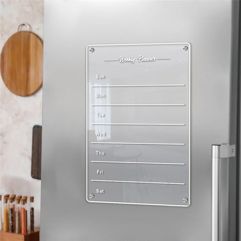 Compact Clear Blank Memo Board Noteboard Meal Planner Menu Board Easy To Erase For French Fridge Door