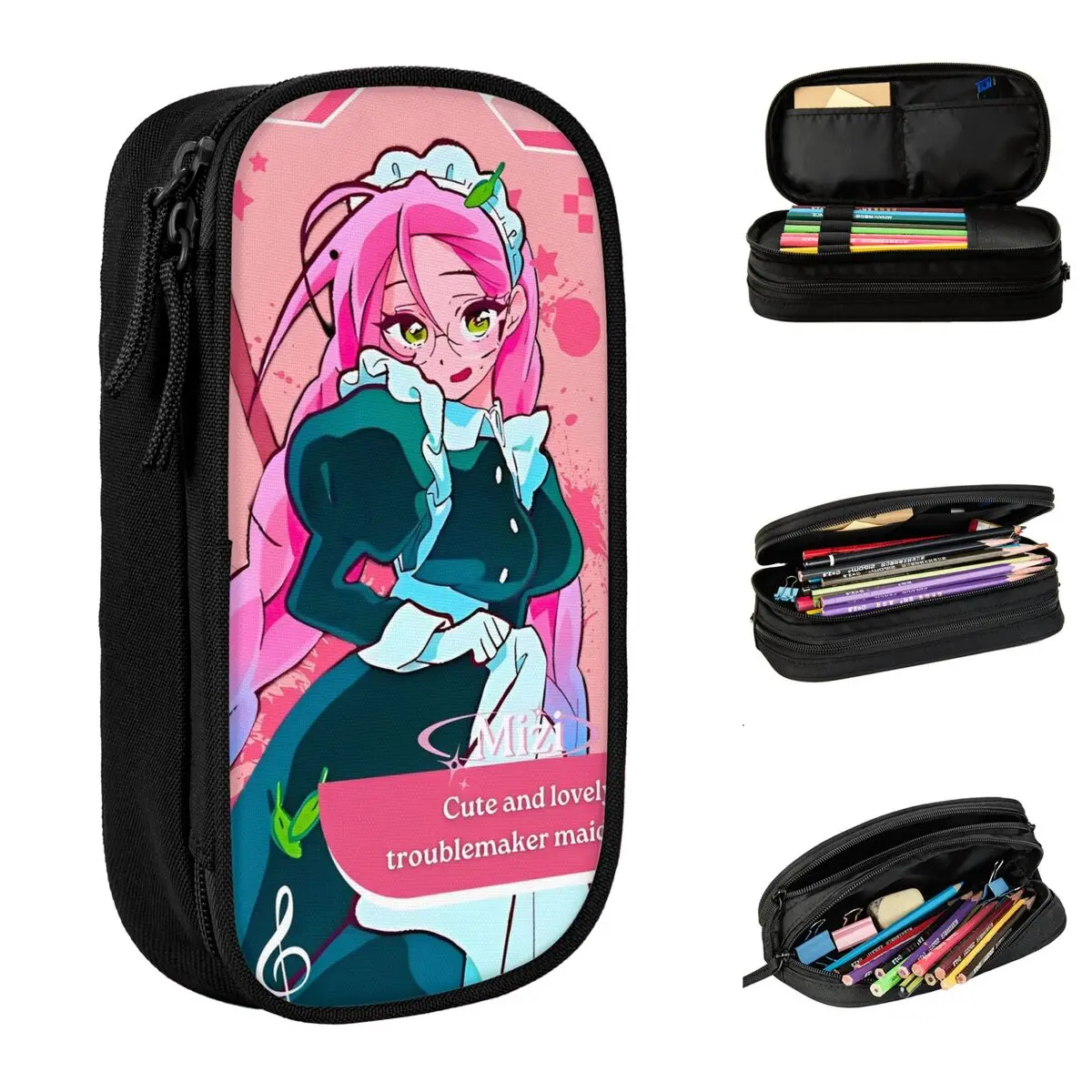 

Alien Stage Anime Pencil Case Back To School Pencil Cases Canvas Kids Retro Large Capacity Pencil Pouch School Supplies