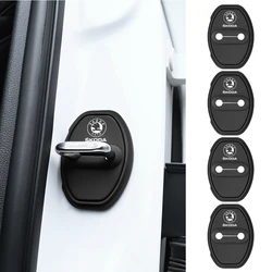 4Pcs Car Door Lock Buckle Silicone Protective Cover for Skoda Octavia Yeti VRS Roomster Citigo Combi Visions Enyaq RS iV Deriv