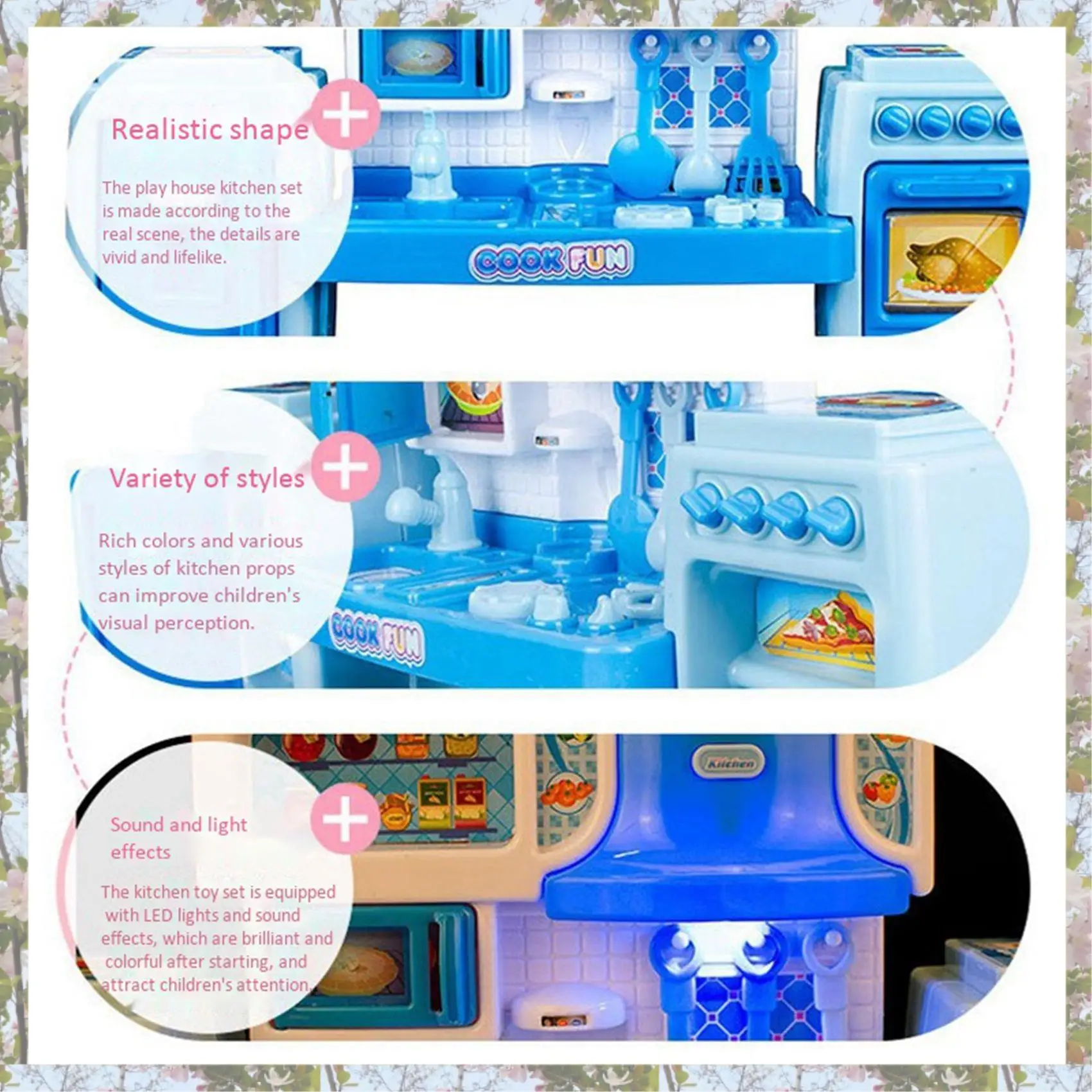 T84C-24X ensemble de cuisine musique semblant accessoires ensemble de cuisine jeu de cuisine jouer ensemble d'ustensiles de cuisine pour les enfants-rose