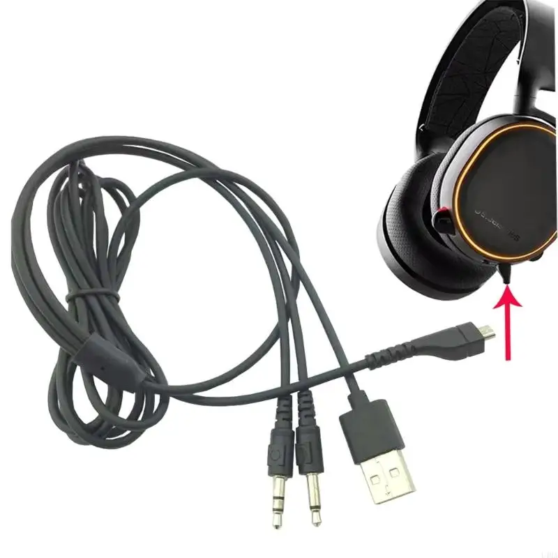 L4MA Remplacement RVB PC USB Cordon séparateur câble microphone USB 3,5 mm pour arctis 3 5 7
