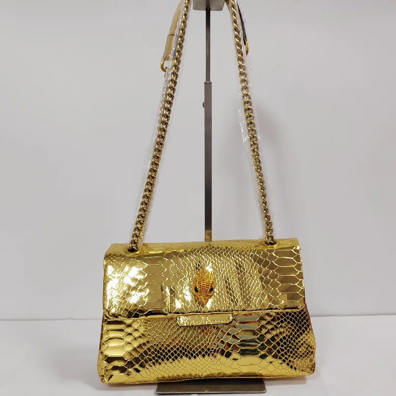 Brand Women Handbag Snakeskin Texture Purse With Eagle Head Metal Icon on The Front Flap Cross Body Bag