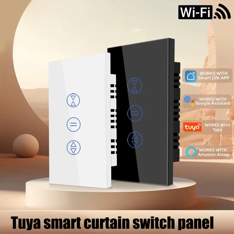 

Сенсорный переключатель Tuya Wi-Fi для штор, переключатель жалюзи, электрическое окно, управление через приложение Smart Life, работает с Alexa Google Home