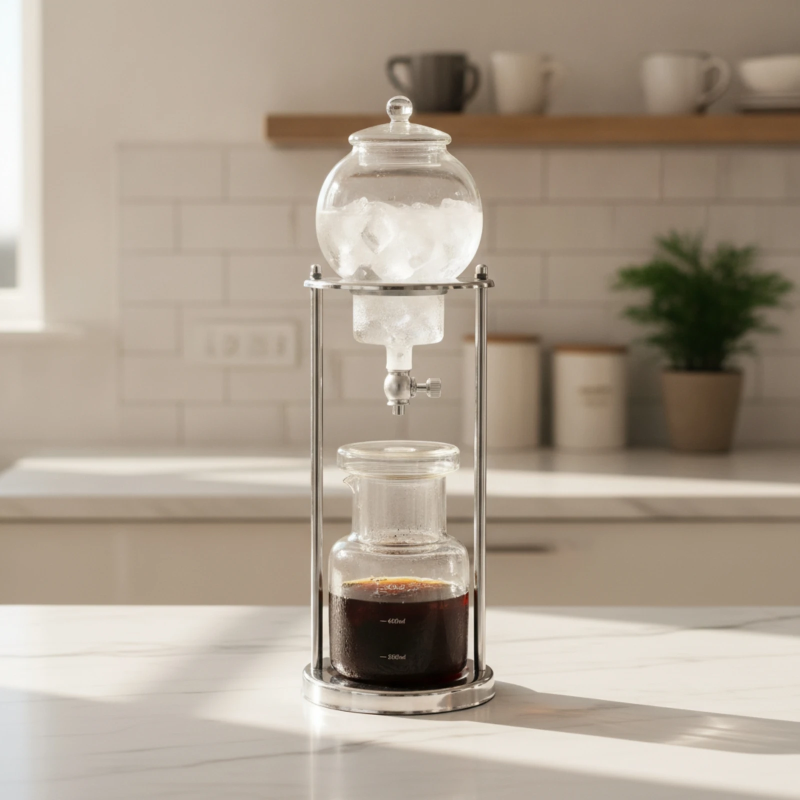 Cold Drip Rate Vertical Frame Tall Slow Drip Rate Coffee Maker Brewer Manual for Home Kitchen