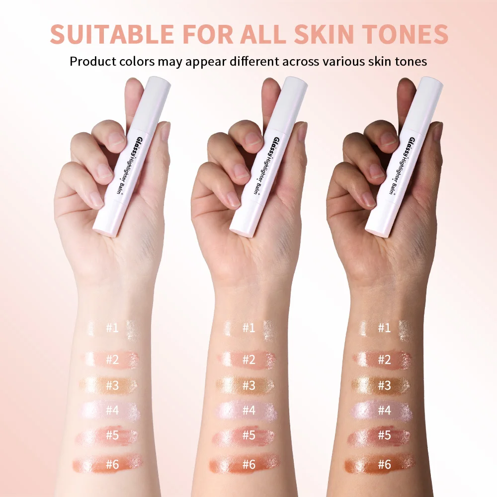 Bálsamo Iluminador Bio-Glassy Nutritivo, Construível, de Longa Duração, Não Pegajoso, Multiuso para Olhos, Bochechas, Lábios e Corpo