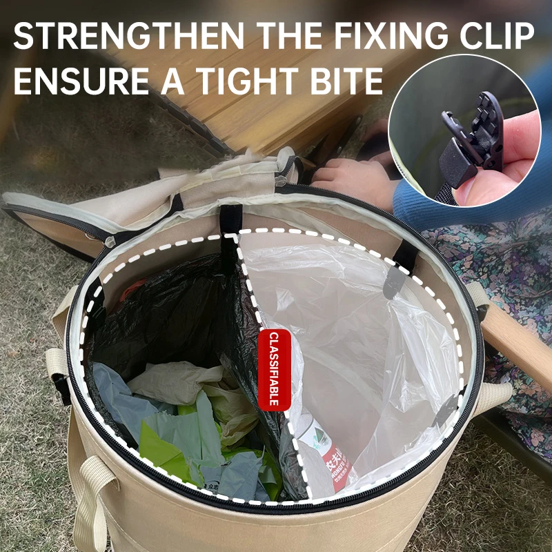 Outdoor camping trash can, foldable multifunctional storage box, household large capacity dirty clothes basket, storage bag