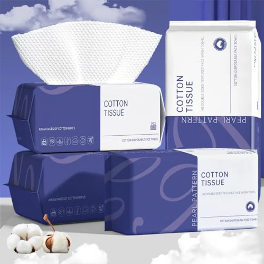 

Face, 100 Count Ultra Thick Disposable face Facial Wash Cloth for Sensitive Skin, Lint- free Facial Tissue, Skincare and Makeup