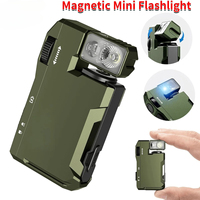 400LM Rechargeable EDC Bulit-in Battery Flashlight Portable Flat Pocket 180°Rotating Head with Magnetic Tail for Outdoor Camping