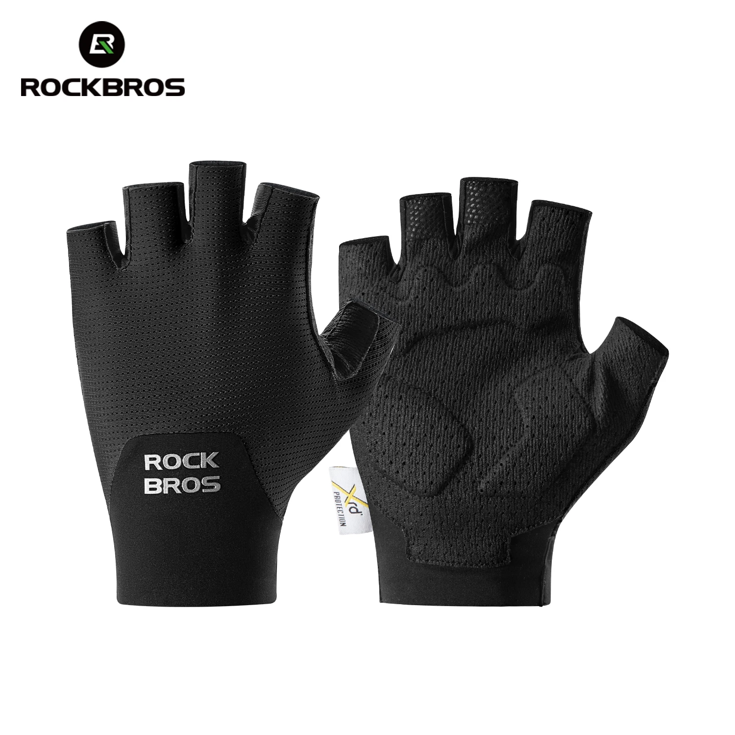 ROCKBROS Fahrradhandschuhe Stoßdämpfende Fahrradhandschuhe Halbfinger Nahtlose Atmungsaktive Fahrradhandschuhe mit XRD-Handflächenpolster