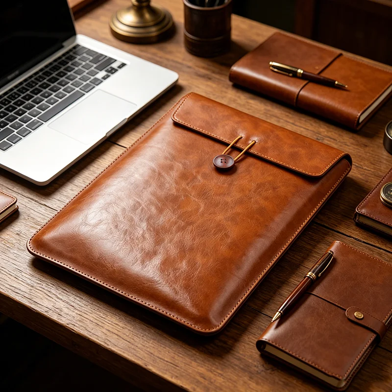 Ultraleichte und weiche PU-Leder-Laptoptasche im Retro-Stil für 13/14/15/16 Zoll Laptops mit nicht-magnetischen Knöpfen, geeignet für MacBook Air Pro.