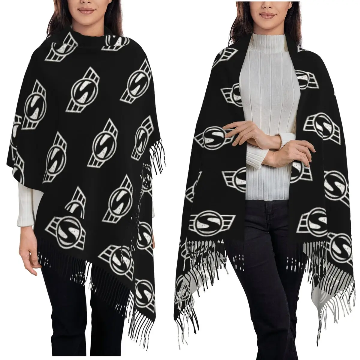 Simson Vintage German Motorcycle Scarf Tassel Scarves for Women Soft Warm Shawls and Wraps Long Fall Winter Shawl Wrap