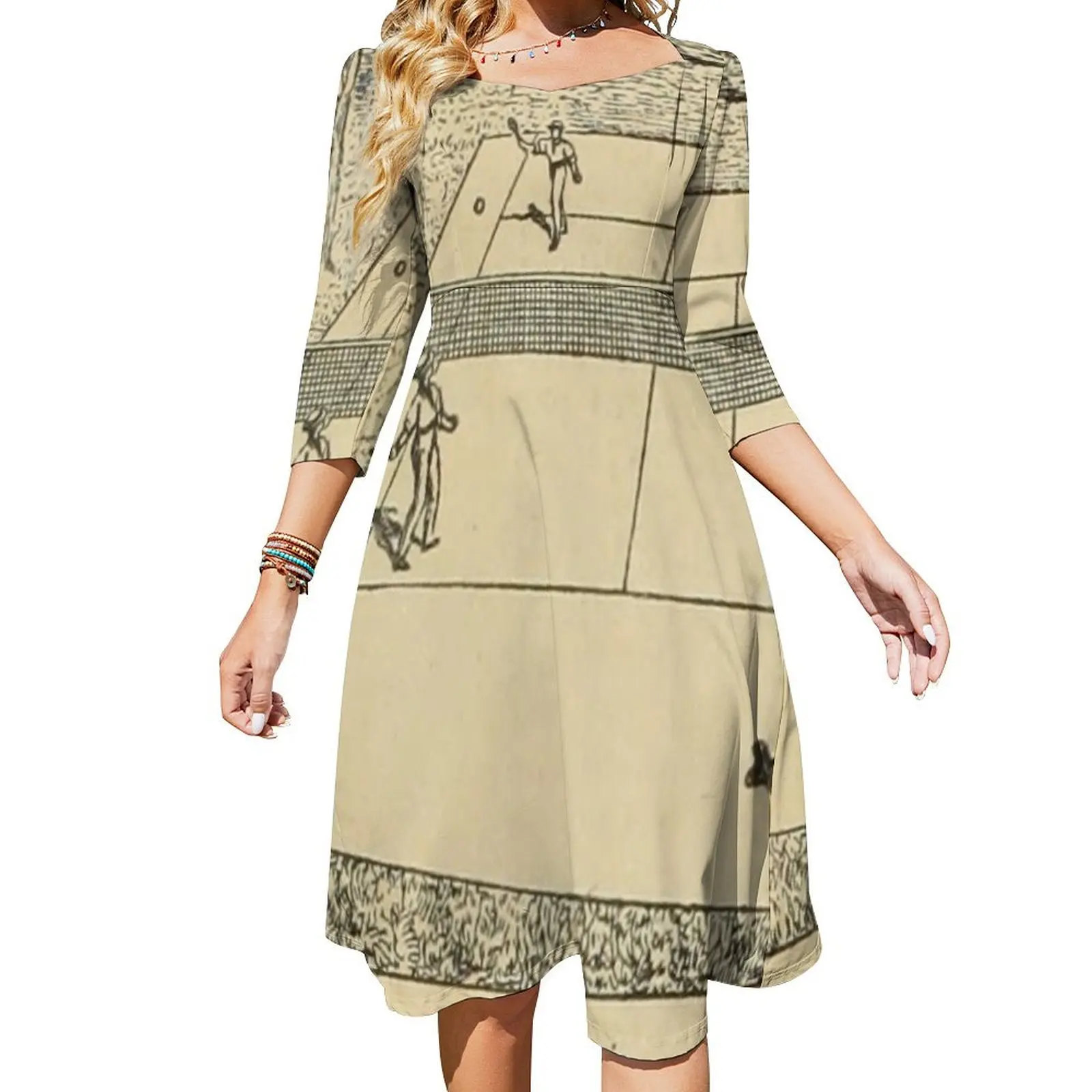 

Женское винтажное платье-колокол, расклешенное платье для газона и тенниса, летний костюм для свадебной вечеринки, 2024